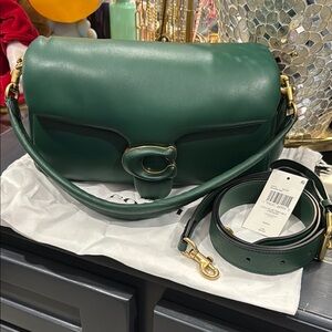 Coach Dark Pine Leather Shoulder/Crossbody Pillow Tabby Bag